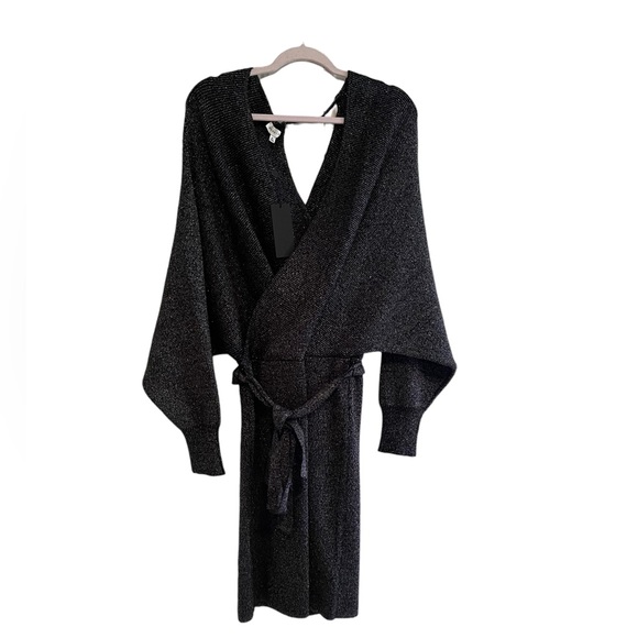 Gianni Bini Dresses & Skirts - Gianni Bini black metallic loose sleeve winter party dress XL